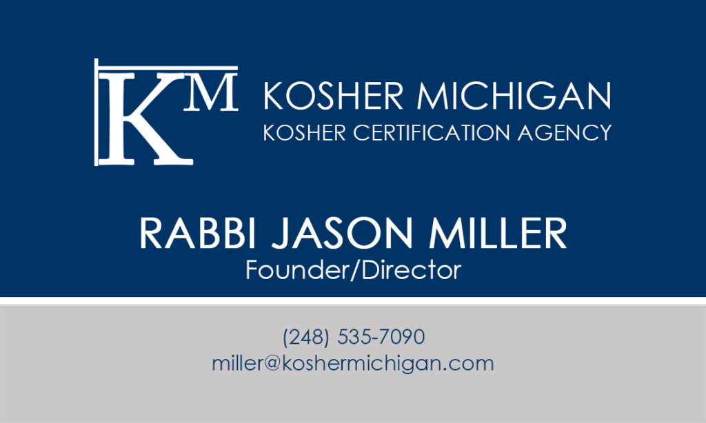 Kosher Michigan Kosher Certification Agency - Contact Rabbi Jason Miller
